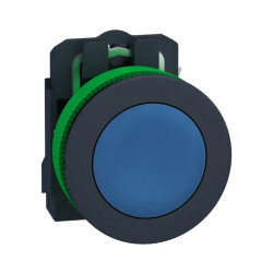 Harmony XB5 - bouton poussoir à impulsion - flush - bleu - 1F - vis étrier