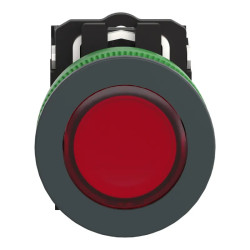 Harmony XB5 - BP lumineux DEL - flush - rouge - 1O+1F - 24V - vis étrier