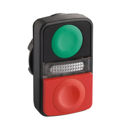 Harmony XB5 - tête bouton double touche - Ø22 - non marqué - vert/rouge