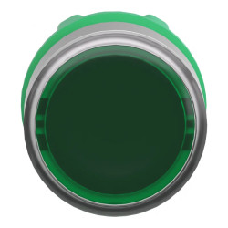 Harmony XB5 - tête bouton poussoir lumineux - Ø22 - col grise - vert