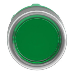 Harmony XB5 - tête bouton poussoir lumin - Ø22 - col grise - capuchonné - vert