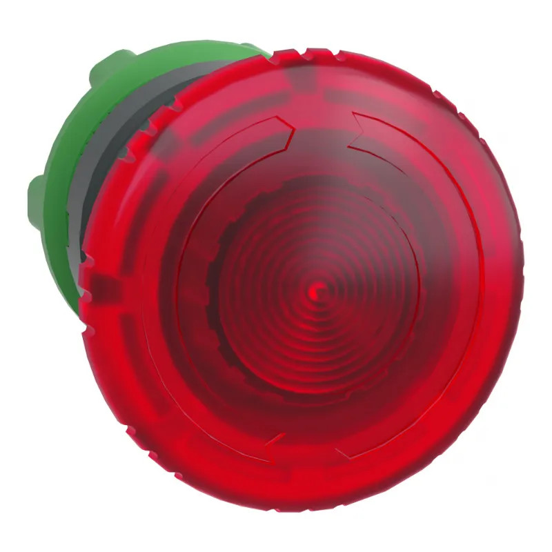 Harmony XB5 - tête bouton coup de poing lumin DEL - Ø40 - pousser tourn - rouge