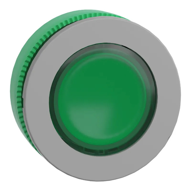 Harmony XB5 - tête bouton pousser-pousser lumin - Ø22 - col flush grise - vert