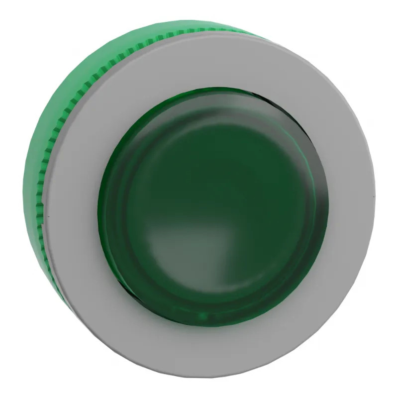 Harmony XB5 - tête bouton poussoir lum - Ø22 - col flush grise - dépass - vert