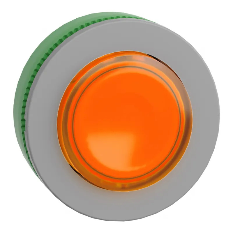 Harmony XB5 - tête bouton poussoir lum - Ø22 - col flush grise - dépass - orange