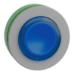 Harmony XB5 - tête bouton poussoir lum - Ø22 - col flush grise - dépass - bleu