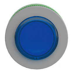 Harmony XB5 - tête bouton poussoir lum - Ø22 - col flush grise - dépass - bleu