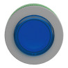 Harmony XB5 - tête bouton poussoir lum - Ø22 - col flush grise - dépass - bleu