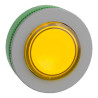 Harmony XB5 - tête bouton poussoir lum - Ø22 - col flush grise - dépass - jaune