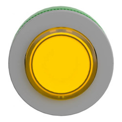 Harmony XB5 - tête bouton poussoir lum - Ø22 - col flush grise - dépass - jaune