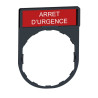 Harmony - porte-étiquette 30x40 + étiquette 'ARRET D'URGENCE' 8x27 - blanc/rouge