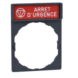 Harmony - porte-étiquette 30x40 + étiquette 'ARRET D'URGENCE' 8x27 - blanc/rouge