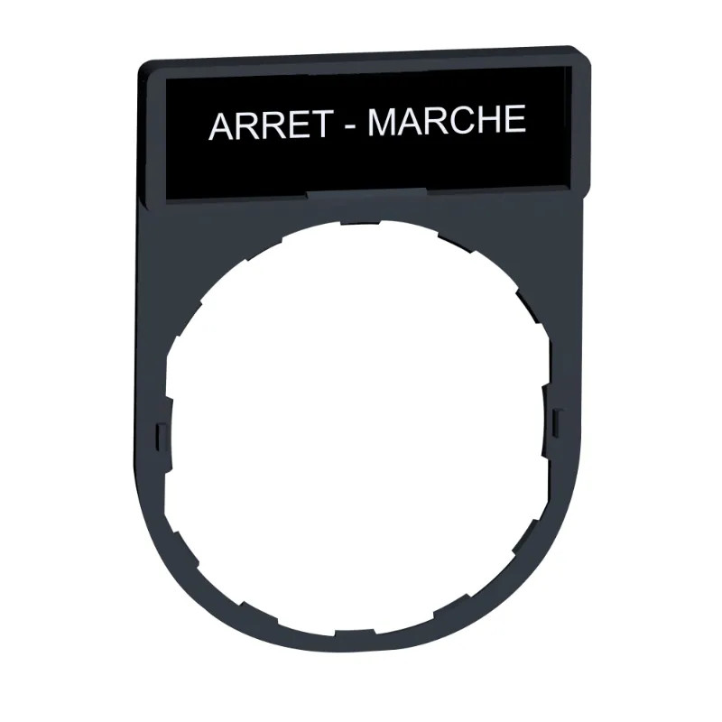 Harmony - porte-étiquette 30x40 + étiquette 'ARRET-MARCHE' 8x27 - blanc/noir