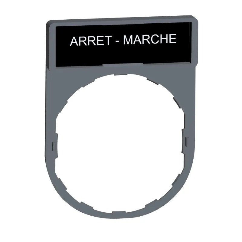 Harmony - porte-étiquette plate 30x40 - plast gris - avec étiq 8x27 ARRET-MARCHE