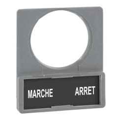 Harmony - porte-étiquette plate 30x40 - plast gris - avec étiq 8x27 ARRET-MARCHE