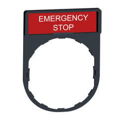 Harmony porte étiquette 30 x 40 mm standard Ø22 avec étiquette EMERGENCY STOP