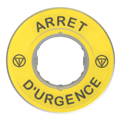 Harmony - étiquette circulaire jaune 3D - Ø60 - Arrêt Urgence