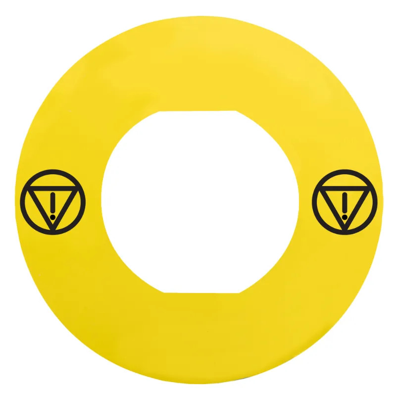 Harmony - étiquette plate - jaune - logo EN13850 - vierge - Ø60 - pour ZBZ1605