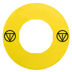 Harmony - étiquette plate - jaune - logo EN13850 - vierge - Ø60 - pour ZBZ3605