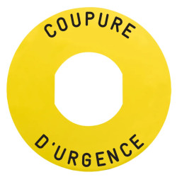 Harmony - étiquette plate - jaune - 'COUPURE D'URGENCE' - Ø60