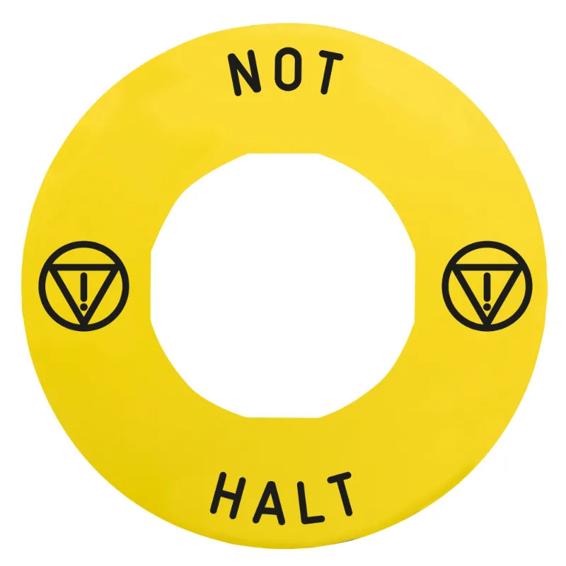 Harmony étiquette circulaire Ø60mm jaune - logo EN13850 - NOT HALT pour ZBZ3605