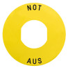 Harmony - étiquette plate - jaune - 'NOT-AUS' - Ø60