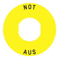 Harmony - étiquette plate - jaune - 'NOT-AUS' - Ø60