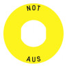 Harmony - étiquette plate - jaune - 'NOT-AUS' - Ø60