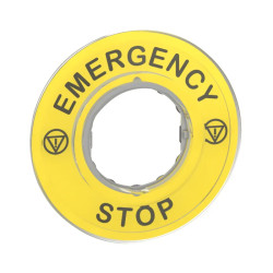 Harmony - étiquette circulaire jaune 3D - Ø60 - Emergency Stop