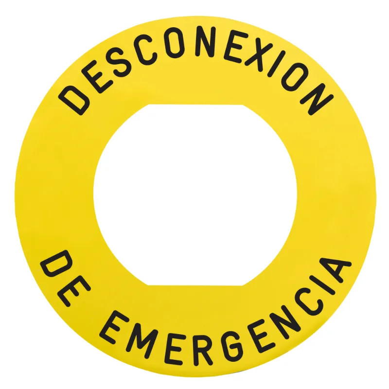 Harmony - étiquet plate - jaune - 'DESCONEXION DE EMERGENCIA' - Ø60 - pr ZBZ1605