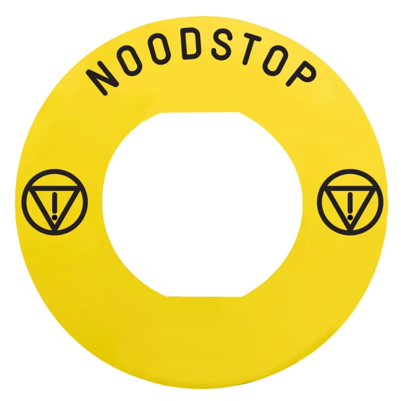 Harmony - étiquette plate - jaune - 'NOODSTOP' - Ø60 - pour ZBZ1605