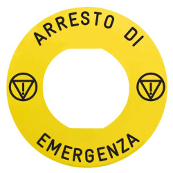 Harmony - étiquette plate - jaune - 'ARRESTO DI EMERGENZA' - Ø60 - pour ZBZ1605