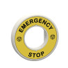 Harmony - étiquette lumineuse rouge - Ø60 - EMERGENCY STOP - fond jaune - 24V