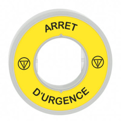 Harmony - étiquette lumineuse rouge - Ø60 - ARRET D'URGENCE - fond jaune - 120V