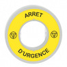 Harmony - étiquette lumineuse rouge - Ø60 - ARRET D'URGENCE - fond jaune - 120V