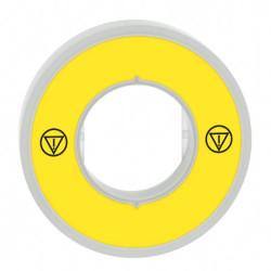 Harmony - étiquette lumin blanc rouge - Ø60 - logo EN13850 - fond jaune - 24V