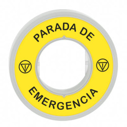 Harmony - étiquette lum blanc rouge Ø60 - PARADA DE EMERGENCIA - fd jaune - 24V