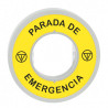 Harmony - étiquette lum blanc rouge Ø60 - PARADA DE EMERGENCIA - fd jaune - 24V