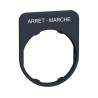 Harmony - porte-étiquette plate 30x40 - flush - plastique noir - ARRET-MARCHE