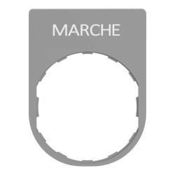 Harmony - étiquette plate - 30x40 - plastique gris - texte MARCHE blanc