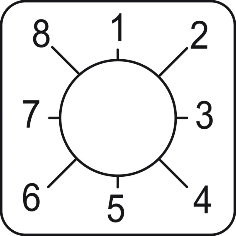 Harmony - étiquette pour interrupteur à came - 1 à 8 - 45x45mm