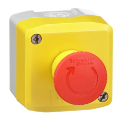 Harmony - boite arrêt d'urgence jaune - bouton rouge rotation - 1NO+1NC