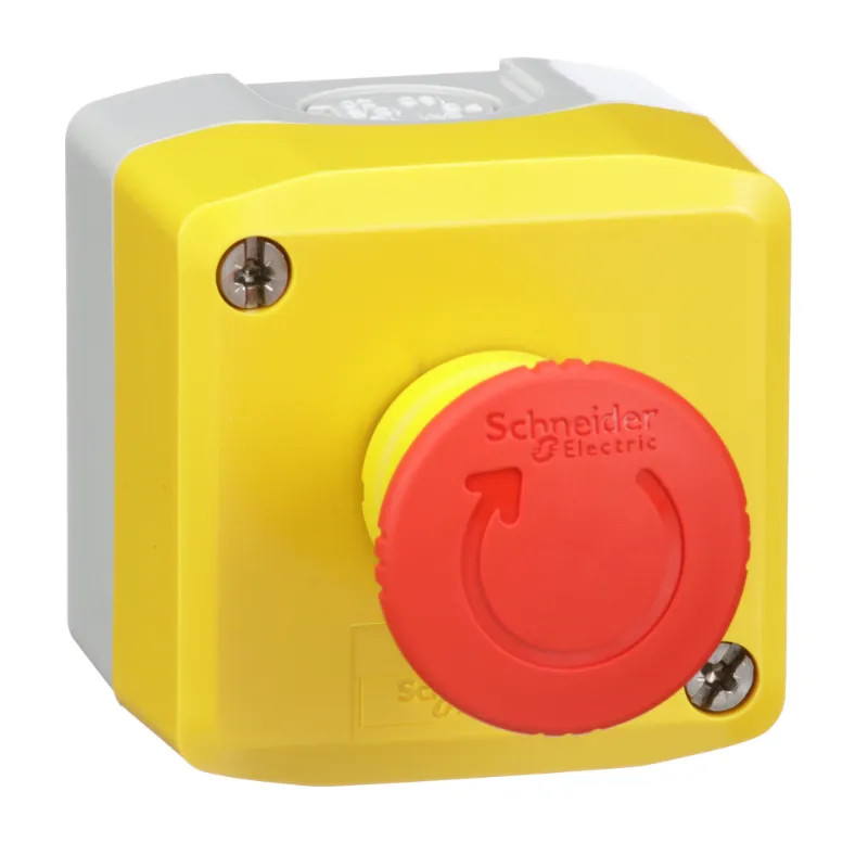 Harmony - boite arrêt d'urgence jaune - bouton rouge rotation - 1NO+1NC