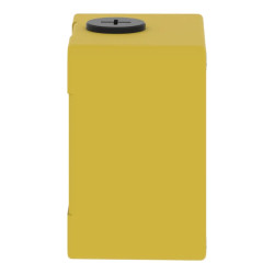 Boite métal vide jaune pour arrêts d'urgence M20 non percée 80x80x51,5 UL cULus