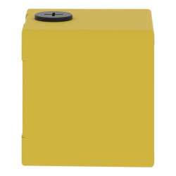 Boite métal vide jaune pour arrêts d'urgence M20 1 trou 22mm 80x80x77 UL cULus