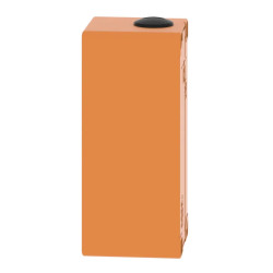 Boite métal vide orange - M25 x2 - 3 trous 22 mm - 80x175x77 mm