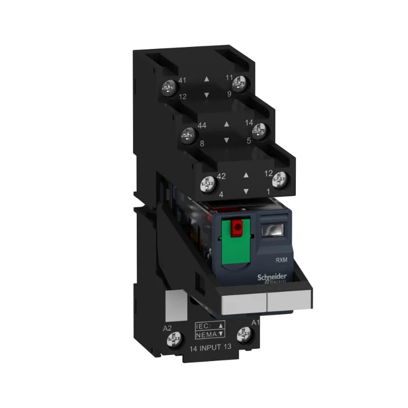 Harmony Relay RXM - relais sur embase cont séparés - 2OF - 12A - test+DEL - 230V