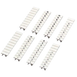 Barrette de 10 repères à clipser 5mm - imprimés horizontalem. - 1 à 10 - blanc