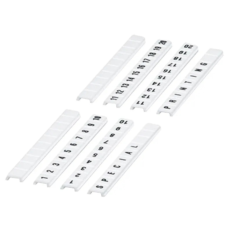 Barrette de 10 repères à clipser 5mm - plat - imprimés 1 à 10 - blanc