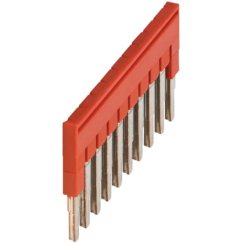 Pont enfichable - 10 points - pour bornes 2,5mm² - rouge